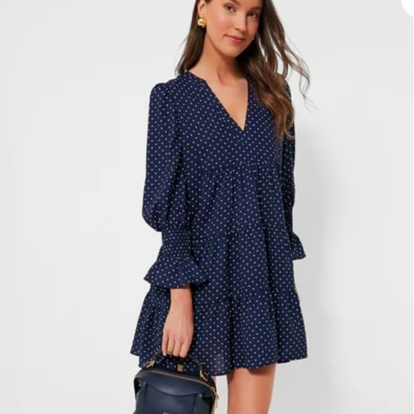 Pomander Place Tuckernuck NWT Kenzo Navy Polka Dot Dress Size Small - Picture 1 of 8